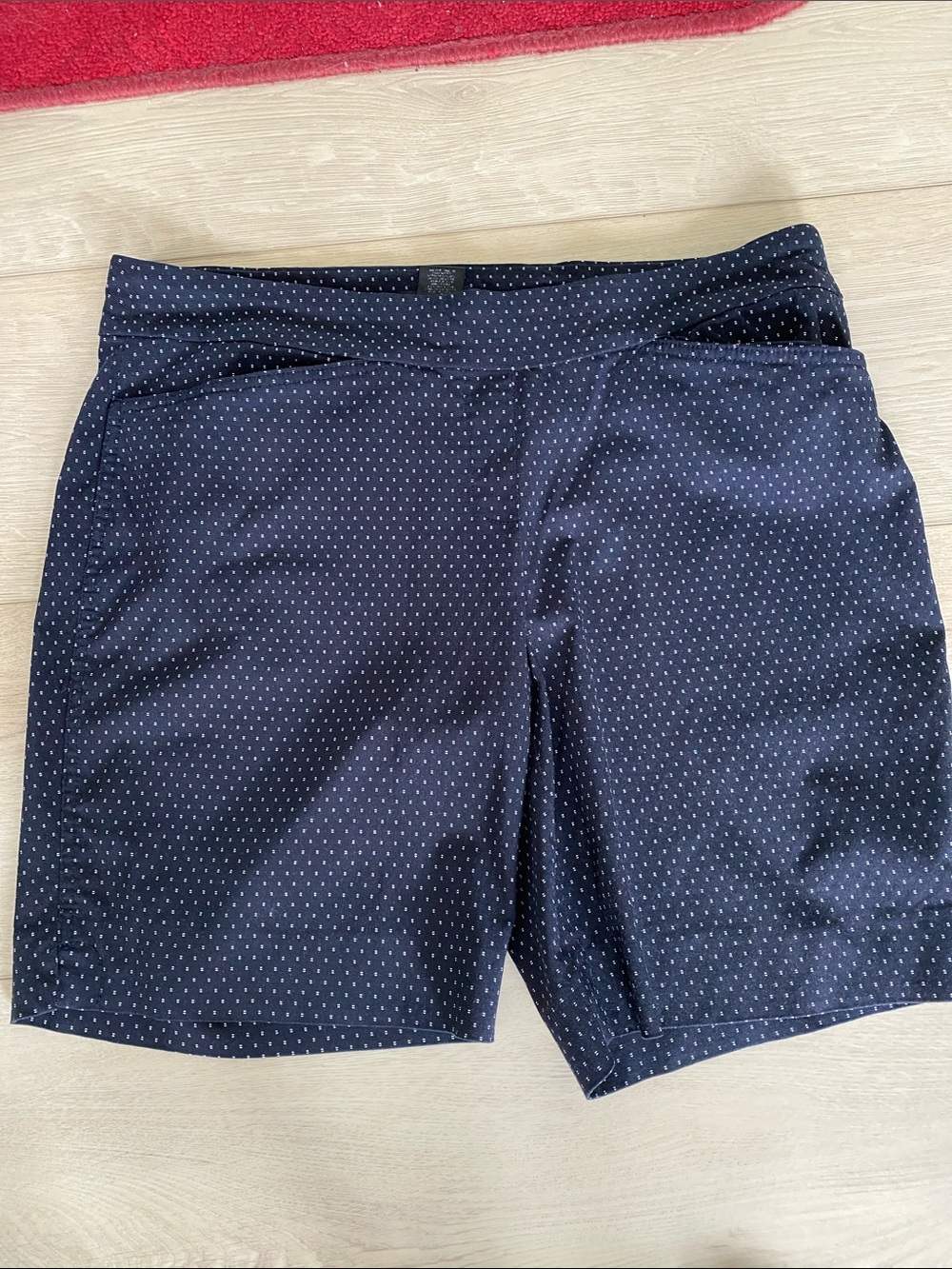 Hilary Radley Black Shorts with Mini White Dot Pattern